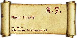 Mayr Frida névjegykártya